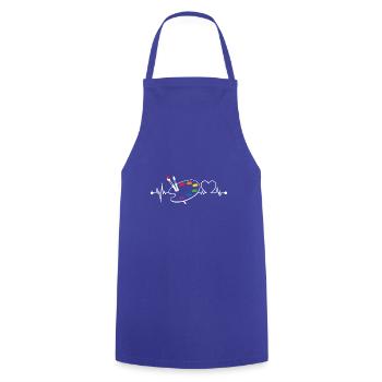 Painting Drawing Art Brush Painter Heartbeat - Cooking Apron - royal blue - Front - AI Model Male 185 dark (185cm)
