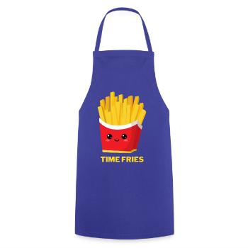Zeit Pommes frites - Kochschürze - Royalblau - Vorne - AI Model Male 185 dark (185cm)