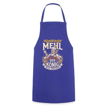 Reicht Mir Das Mehl Ihr Narren König Backen - Kochschürze - Royalblau - Vorne - AI Model Male 185 dark (185cm)