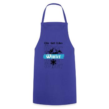 Une fille aime la saison hivernale confortable et - Tablier de cuisine - bleu royal - Devant - AI Model Male 185 dark (185cm)