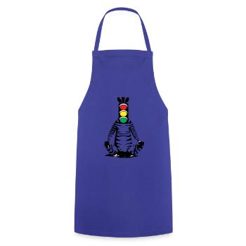 Zebra, Traffic Light, Head, Art, Streetart, Urban - Cooking Apron - royal blue - Front - AI Model Male 185 dark (185cm)