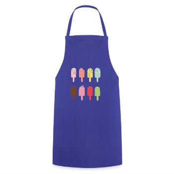 Eis Outfit Wassereis Karneval Eiscreme Stileis - Kochschürze - Royalblau - Vorne - AI Model Male 185 dark (185cm)