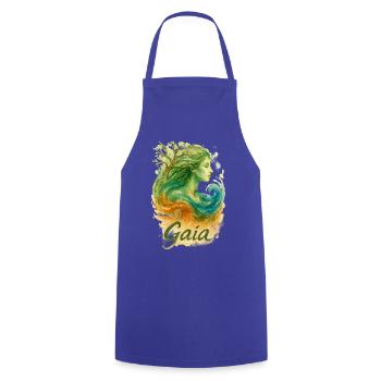 Gaia - Mother Nature - Tree of Life - Cooking Apron - royal blue - Front - AI Model Male 185 dark (185cm)