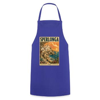 Erleben Sie die italienische Strandstadt Sperlonga, Italien - Kochschürze - Royalblau - Vorne - AI Model Male 185 dark (185cm)