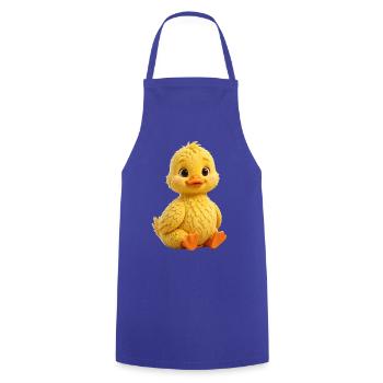 Sonneniger Entlein-Plüsch-Charme - Kochschürze - Royalblau - Vorne - AI Model Male 185 dark (185cm)