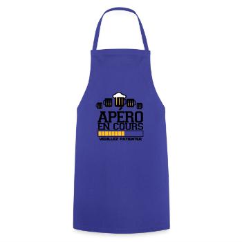 apéro en cours ,t-shirts apéro, message - Tablier de cuisine - bleu royal - Devant - AI Model Male 185 dark (185cm)