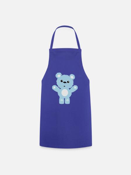 Teddybär - Kochschürze - Royalblau