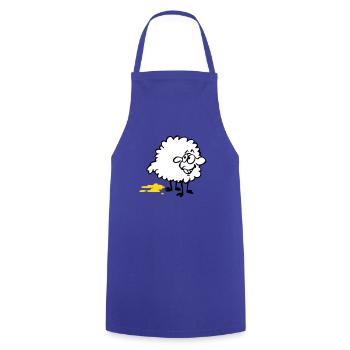 Piss Schaf - Kochschürze - Royalblau - Vorne - AI Model Male 185 dark (185cm)