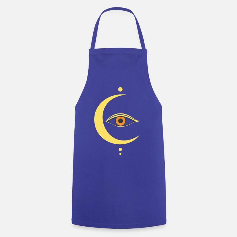 Mystical Eye & Moon - Cooking Apron - royal blue