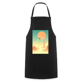 Premiers voyages au-delà des horizons lointains - Tablier de cuisine - noir - Devant - AI Model Male 185 dark (185cm)