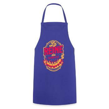 La Reine du Barbecue - Tablier de cuisine - bleu royal - Devant - AI Model Male 185 dark (185cm)
