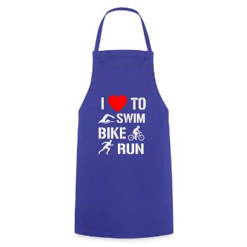 Triathlon - Kochschürze - Royalblau - Vorne - AI Model Male 185 dark (185cm)