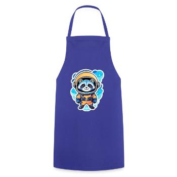 Raccoon Astronaut Illustration - Cooking Apron - royal blue - Front - AI Model Male 185 dark (185cm)