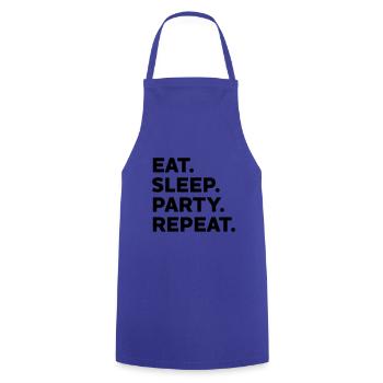 EAT SLEEP PARTY REPEAT Partymonster Geschenk Feier - Kochschürze - Royalblau - Vorne - AI Model Male 185 dark (185cm)