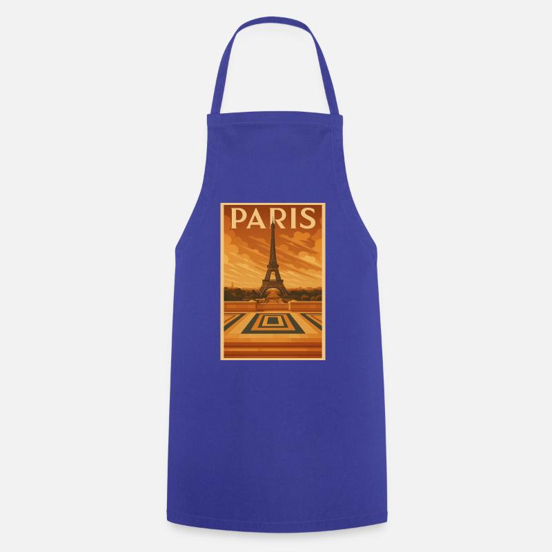 Tour Eiffel Art Déodorant Affiche de Voyage - Tablier de cuisine - bleu royal