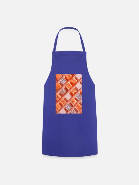 Lachs Tile Candy Grid - Kochschürze - Royalblau