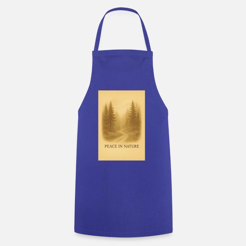 Calme dans le chemin forestier - Tablier de cuisine - bleu royal