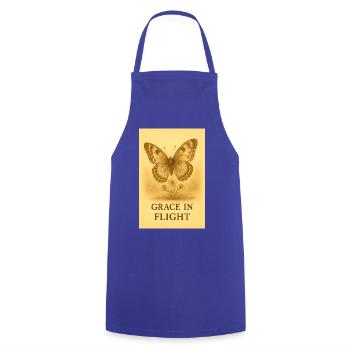 Grace in Flight Butterfly Bloom - Cooking Apron - royal blue - Front - AI Model Male 185 dark (185cm)