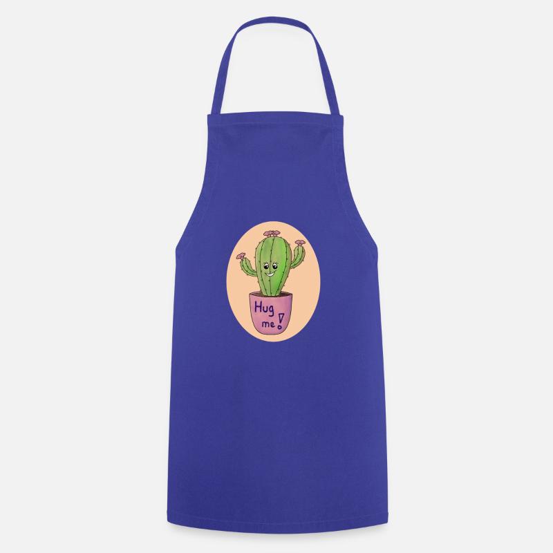 Cactus Hug Art Print - Cooking Apron - royal blue