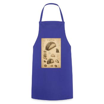 Vintage Taco Blueprint Illustration - Cooking Apron - royal blue - Front - AI Model Male 185 dark (185cm)