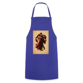 Roter Tango: Vintage Paartanz - Kochschürze - Royalblau - Vorne - AI Model Male 185 dark (185cm)