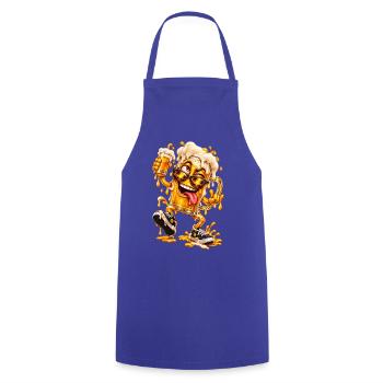 Lustiger Cartoon-Bierkrug mit Palmen - Kochschürze - Royalblau - Vorne - AI Model Male 185 dark (185cm)