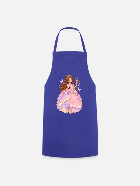 Märchenprinzessin mit Krone - Kochschürze - Royalblau