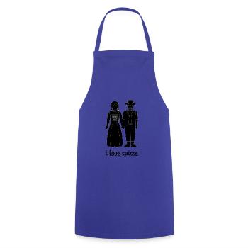 man woman suisse - Cooking Apron - royal blue - Front - AI Model Male 185 dark (185cm)