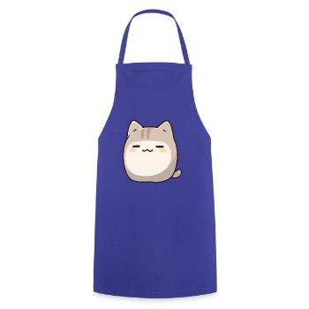 Blobby Cat - Bande dessinée pour animaux de compagnie mignons - Tablier de cuisine - bleu royal - Devant - AI Model Male 185 dark (185cm)