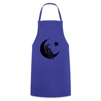 Mann des Mondes - Türkischer Astronaut Design - Kochschürze - Royalblau - Vorne - AI Model Male 185 dark (185cm)