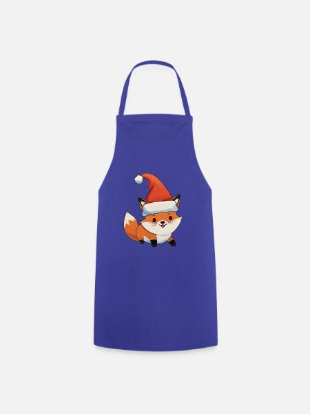 Fuchs Weihnachten Wasserfarben - Kochschürze - Royalblau