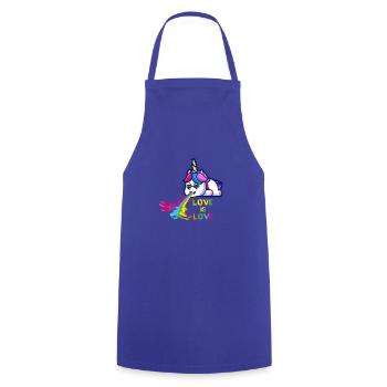 love is love,LGBT,Rainbow,Heart, unicorn - Cooking Apron - royal blue - Front - AI Model Male 185 dark (185cm)