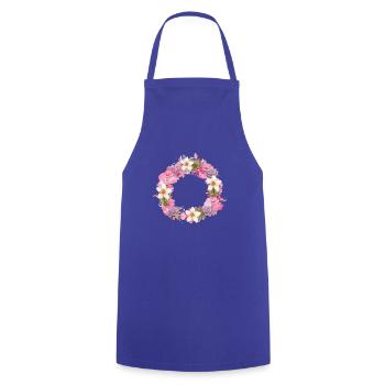 leer,blumen,blumenkranz,floral,aquarell - Kochschürze - Royalblau - Vorne - AI Model Male 185 dark (185cm)