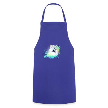 snow leopard,cat,leopard, jaguar,colorful - Cooking Apron - royal blue - Front - AI Model Male 185 dark (185cm)