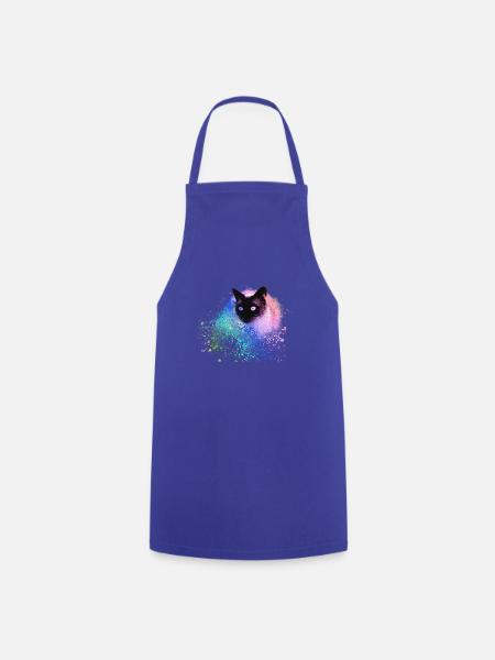 siam katze,bunt,graffit,imalerei kunst,katze,grün - Kochschürze - Royalblau