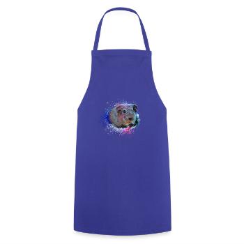 Cochons d’Inde, graffiti, peinture, coloré - Tablier de cuisine - bleu royal - Devant - AI Model Male 185 dark (185cm)