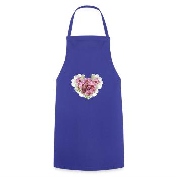 Orchid, flowers, flower heart, heart, blossom - Cooking Apron - royal blue - Front - AI Model Male 185 dark (185cm)