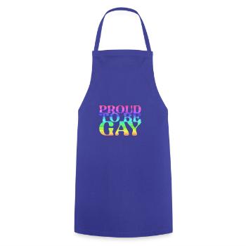 proud to be gay,gay,LGBT,Regenbogen - Kochschürze - Royalblau - Vorne - AI Model Male 185 dark (185cm)