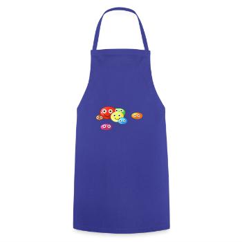 süßigkeiten,m&m, nüsse, schokoperlen,bunt,comic - Kochschürze - Royalblau - Vorne - AI Model Male 185 dark (185cm)