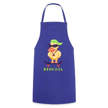 Pixel Art Duck with Skateboard and Cap - Cooking Apron - royal blue - Front - AI Model Male 185 dark (185cm)
