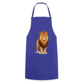 lion animal - Cooking Apron - royal blue - Front - AI Model Male 185 dark (185cm)