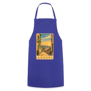 Assisi Umbrien - Kochschürze - Royalblau - Vorne - AI Model Male 185 dark (185cm)