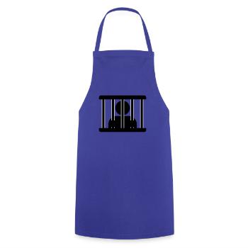 Hinter gittern - Kochschürze - Royalblau - Vorne - AI Model Male 185 dark (185cm)