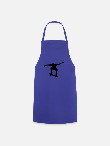 Silhouette de patineur - Tablier de cuisine - bleu royal