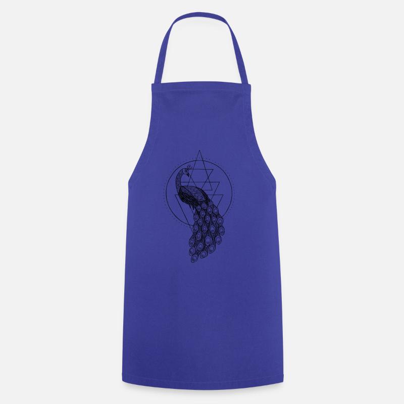 Le paon - Tablier de cuisine - bleu royal