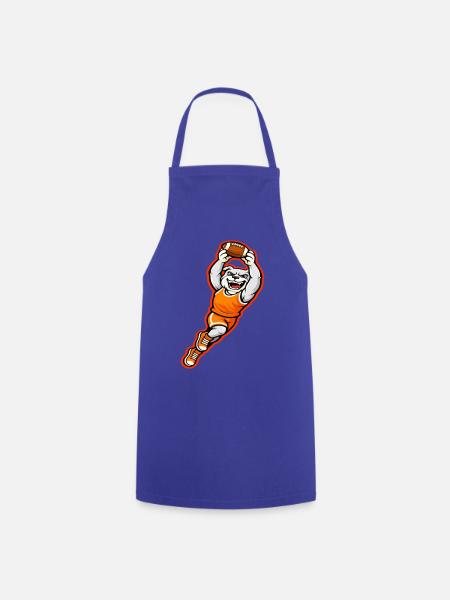 Bulldog Football Touchdown-Maskottchen - Kochschürze - Royalblau