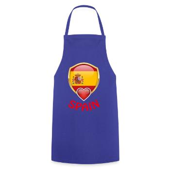 Spain Spanien Flagge Wappen Herz Fan T-Shirt - Kochschürze - Royalblau - Vorne - AI Model Male 185 dark (185cm)