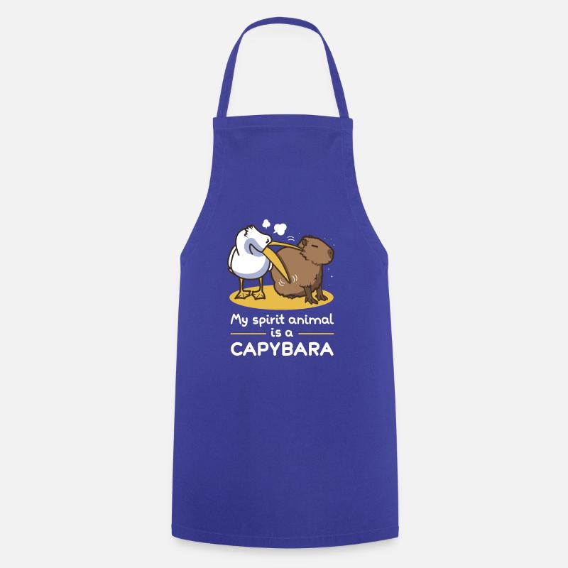 Mon animal est un capybara v2 - Tablier de cuisine - bleu royal