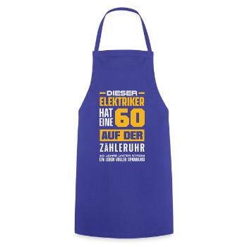 Elektriker 60 Auf Der Zähleruhr - Kochschürze - Royalblau - Vorne - AI Model Male 185 dark (185cm)