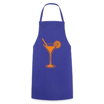 Orangen Cocktailglas Linienkunst - Kochschürze - Royalblau - Vorne - AI Model Male 185 dark (185cm)
